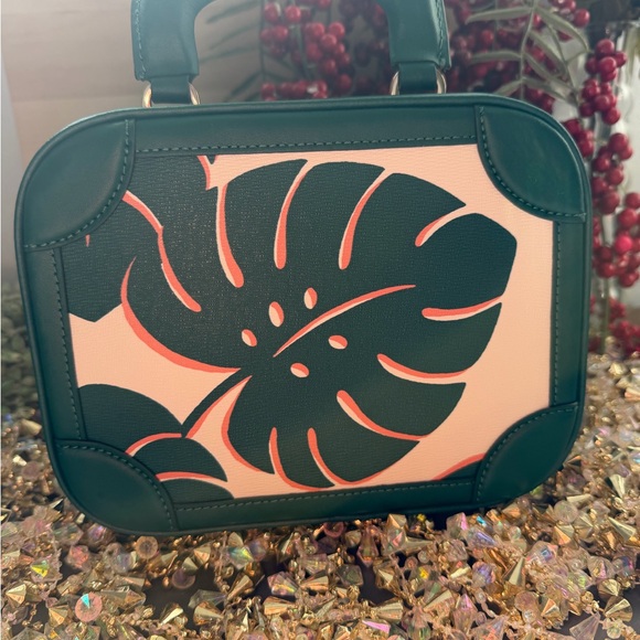 Kate Spade New York Traveler Trunk Crossbody Bag with Monstera Leaves Print - Picture 2 of 12